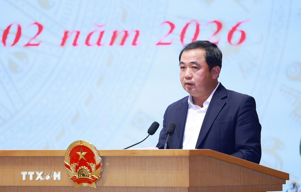 Bộ trưởng Bộ Nông nghiệp và Môi trường Trần Đức Thắng phát biểu. (Ảnh: Dương Giang/TTXVN)