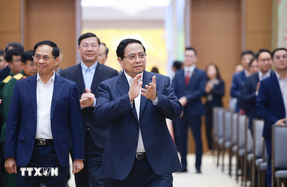 Thủ tướng Phạm Minh Chính chủ trì phiên họp lần thứ nhất năm 2026 của Ban Chỉ đạo về phát triển khoa học, công nghệ, đổi mới sáng tạo, chuyển đổi số và Đề án 06. (Ảnh: Dương Giang/TTXVN)