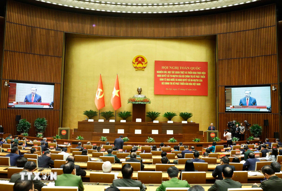 Tổng Bí thư Tô Lâm phát biểu chỉ đạo. (Ảnh: Thống Nhất/ TTXVN)