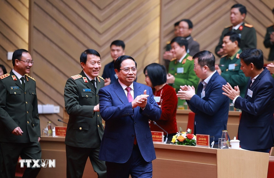 Thủ tướng Phạm Minh Chính đến hội nghị. (Ảnh: Dương Giang/TTXVN)