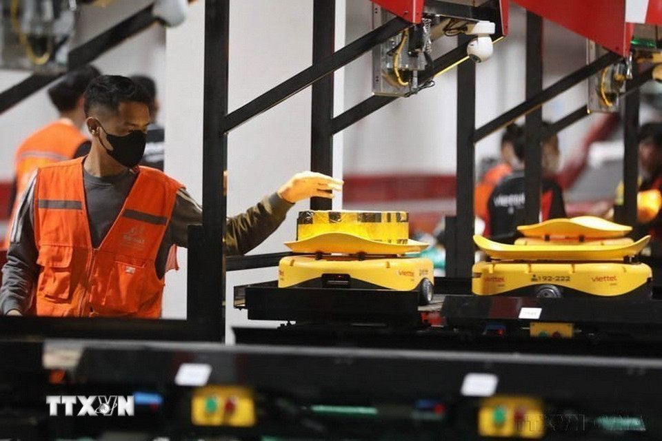 Tổ hợp công nghệ chia chọn thông minh của Viettel Post. (Ảnh: Minh Quyết/TTXVN)