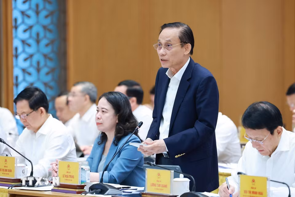 Bộ trưởng Bộ Ngoại giao Lê Hoài Trung phát biểu. (Ảnh: Dương Giang/TTXVN)