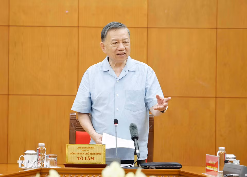 Tổng Bí thư, Chủ tịch nước Tô Lâm phát biểu chỉ đạo. (Ảnh: Thống Nhất/TTXVN)