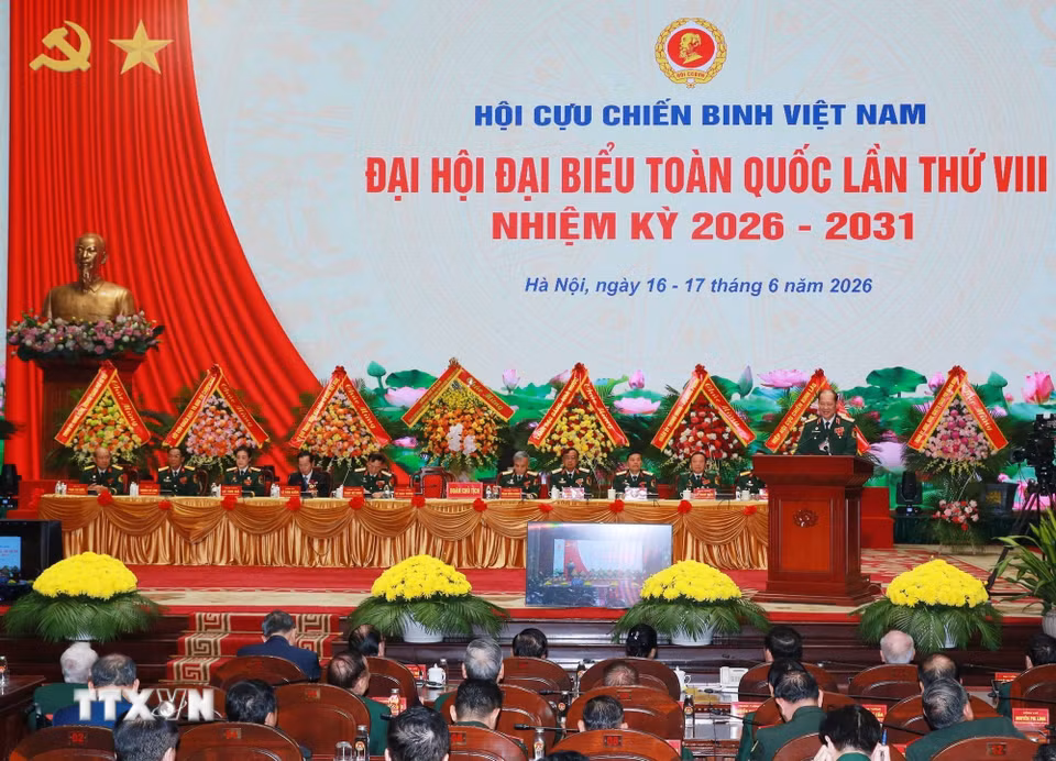 Thượng tướng Bế Xuân Trường, Chủ tịch Hội Cựu chiến binh Việt Nam nhiệm kỳ 2026-2031, phát biểu. (Ảnh: Trọng Đức/TTXVN)