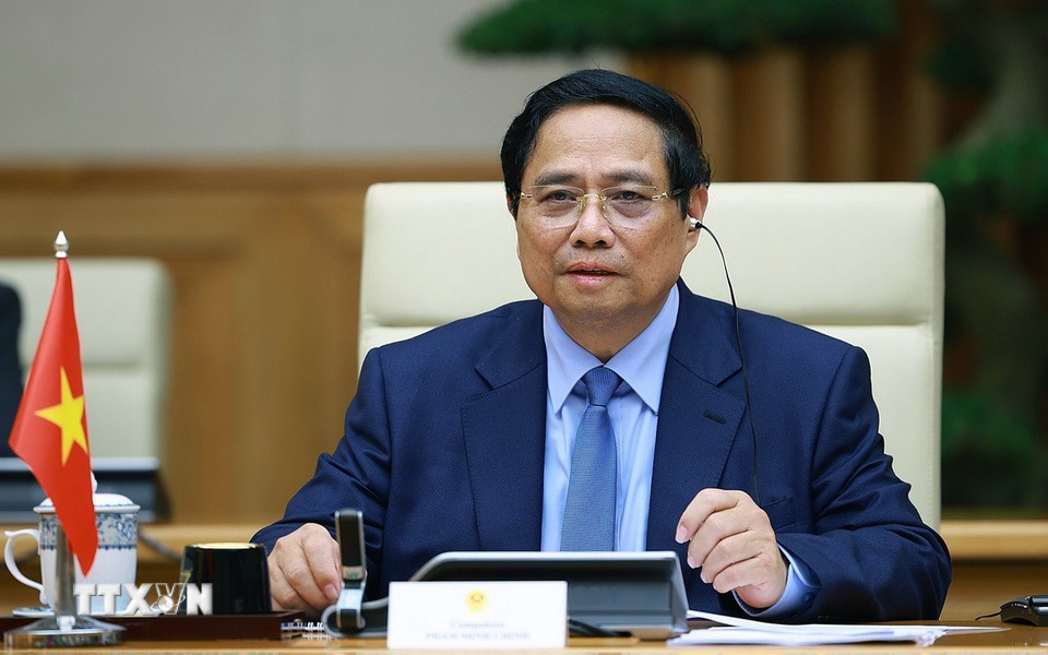 Thủ tướng Phạm Minh Chính phát biểu. (Ảnh: Dương Giang/TTXVN)