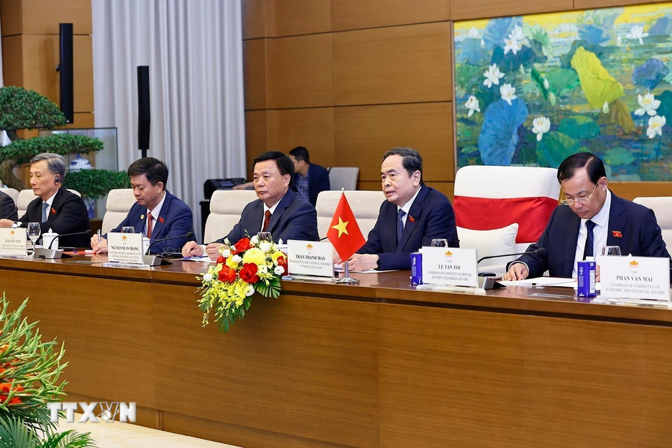 Chủ tịch Quốc hội Trần Thanh Mẫn phát biểu. (Ảnh: Doãn Tấn/TTXVN)