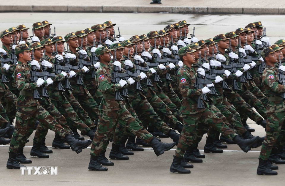 Khối Quân đội Hoàng gia Campuchia. (Ảnh: Phương Hoa/TTXVN)