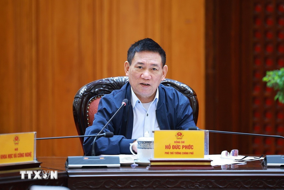 Phó Thủ tướng Hồ Đức Phớc phát biểu. (Ảnh: Dương Giang/TTXVN)