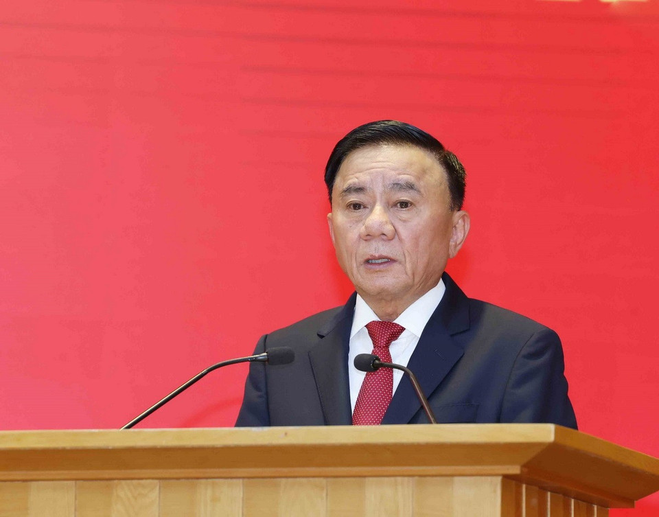 Thường trực Ban Bí thư Trần Cẩm Tú phát biểu tại hội nghị. (Ảnh: Phương Hoa/TTXVN)