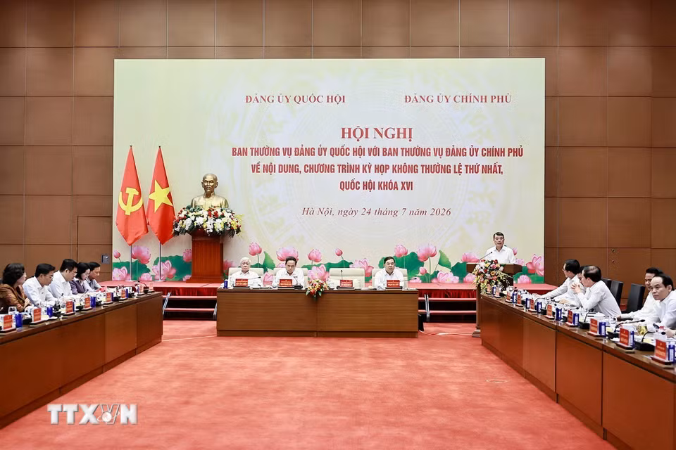 Ủy viên Bộ Chính trị, Bí thư Đảng ủy Chính phủ, Thủ tướng Chính phủ Lê Minh Hưng phát biểu. (Ảnh: Doãn Tấn/TTXVN)