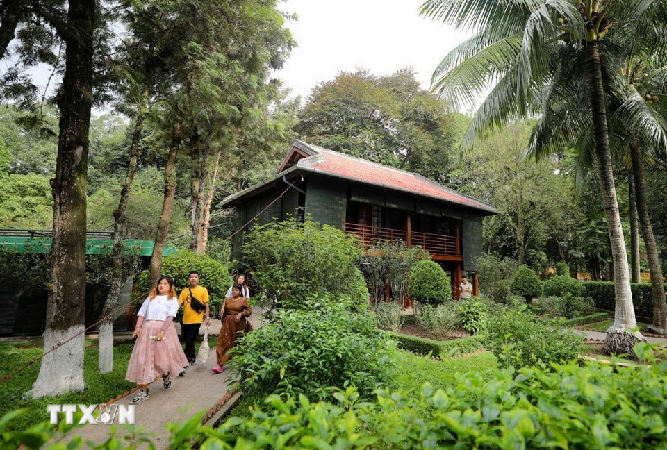 Nhà sàn nơi Chủ tịch Hồ Chí Minh ở và làm việc từ tháng 5/1958-tháng 8/1969. (Ảnh: Thanh Tùng/TTXVN)
