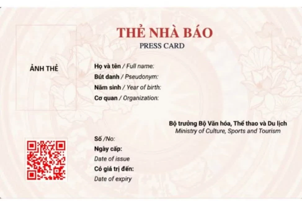 Bộ Văn hóa, Thể thao và Du lịch ban hành mẫu thẻ nhà báo năm 2026
