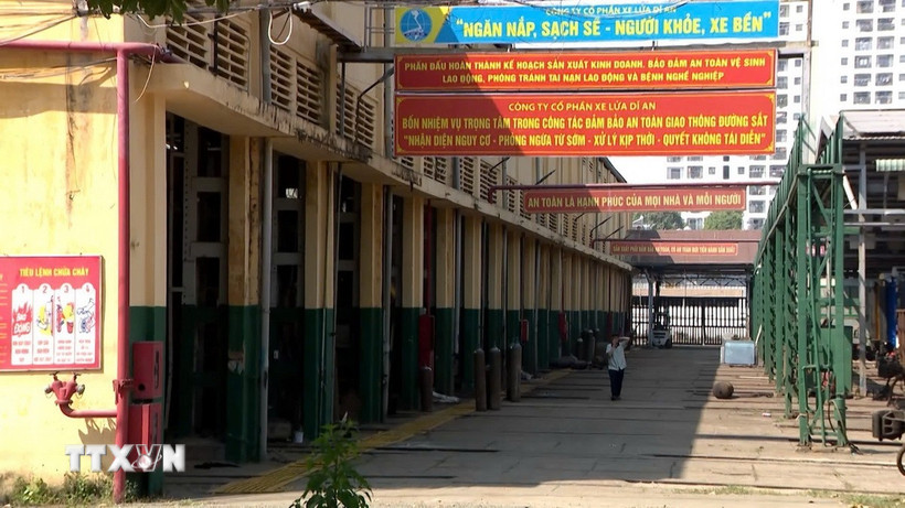 Một góc nhà máy xe lửa Dĩ An nay là Công ty cổ phần xe lửa Dĩ An ( phường Dĩ An, Thành phố Hồ Chí Minh). (Ảnh : Huyền Trang/TTXVN)