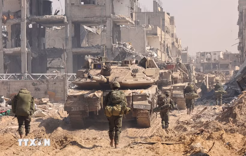 Binh sĩ Israel tham gia chiến dịch quân sự tại Dải Gaza. (Ảnh: THX/TTXVN)