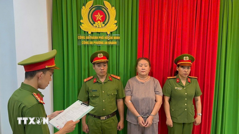 Công an Thành phố Hồ Chí Minh ra quyết định khởi tố đối tượng Đỗ Hồng Trinh. (Ảnh: TTXVN phát)