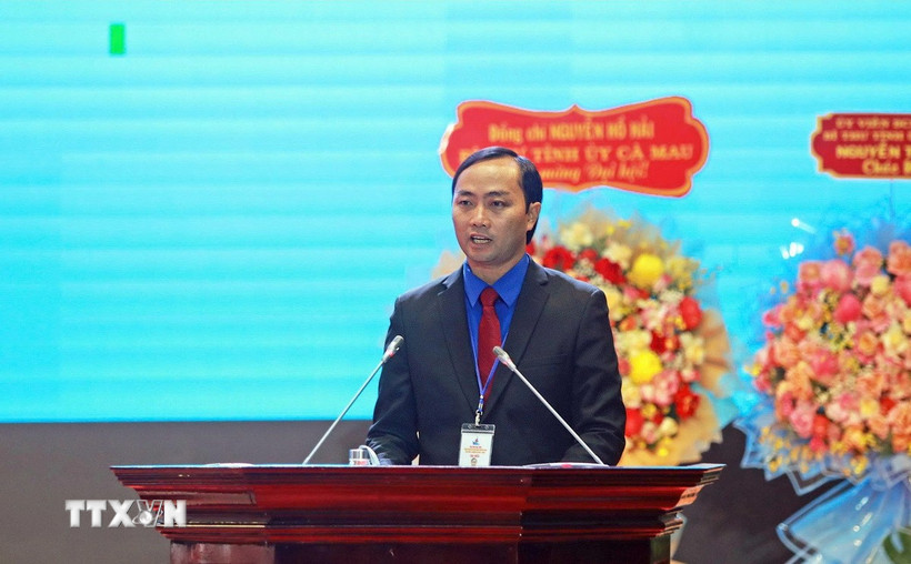 Bí thư Tỉnh đoàn Cà Mau Phạm Tuấn Tài tin tưởng rằng Đại hội XIV của Đảng sẽ có những quyết sách chiến lược để đưa đất nước vươn mình mạnh mẽ vào kỷ nguyên mới. (Ảnh: Chanh Đa/TTXVN)