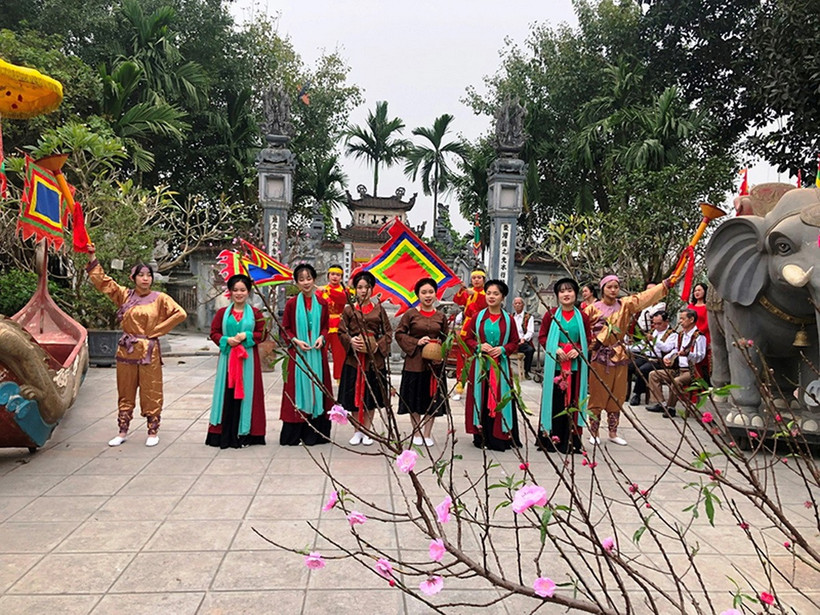 Hát Chèo tàu Tổng Gối. (Ảnh: Sở Văn hóa, Thể thao Hà Nội)