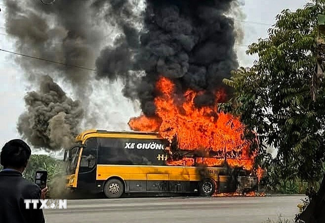 Hiện trường vụ cháy. (Ảnh: TTXVN phát)