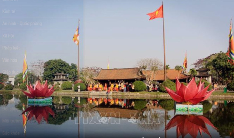 Quang cảnh chùa Keo ngày hội khai Xuân (Ảnh: Thế Duyệt/TTXVN)