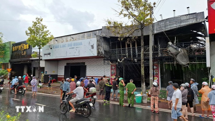 Hiện trường vụ hỏa hoạn. (Ảnh: TTXVN phát) 