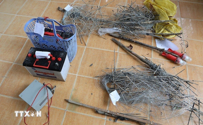 Tang vật vụ án. (Ảnh: TTXVN phát)