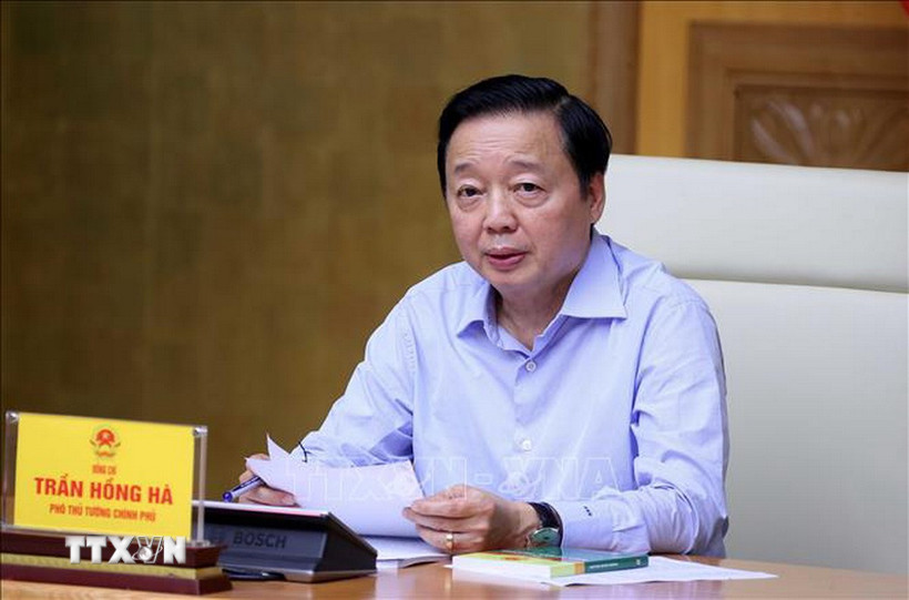 Phó Thủ tướng Trần Hồng Hà phát biểu chỉ đạo. (Ảnh: Văn Điệp/TTXVN)