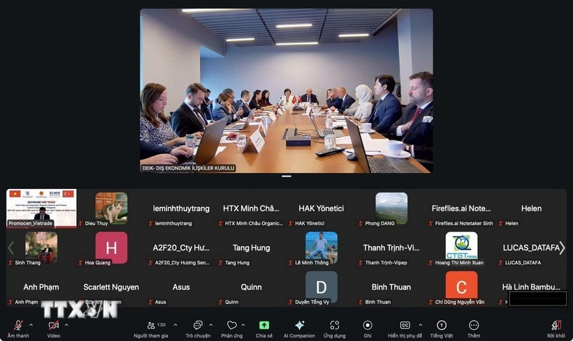 Hội thảo trực tuyến “Hợp tác Halal giữa Việt Nam và Thổ Nhĩ Kỳ: Thực trạng và triển vọng”. (Ảnh: TTXVN phát)
