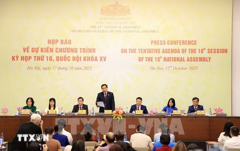 Quang cảnh buổi họp báo. (Ảnh: Tuấn Anh/TTXVN)