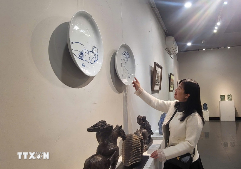 Một góc không gian triển lãm. (Ảnh: Phương Thanh/TTXVN)