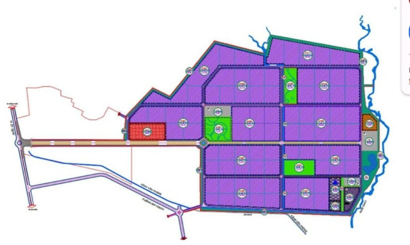 Bản vẽ dự án khu công nghiệp Cát Trinh tại xã Phù Cát, tỉnh Gia Lai. (Ảnh: Tuổi trẻ)