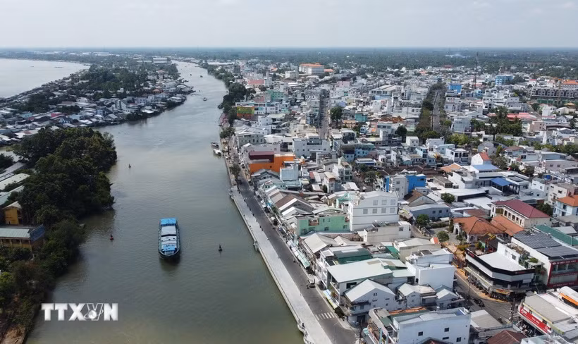 Một góc đô thị Sa Đéc (Đồng Tháp). (Ảnh: Nhựt An/TTXVN)