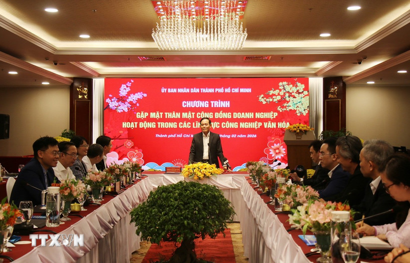 Quang cảnh buổi gặp mặt. (Ảnh: Thu HƯơng/TTXVN)