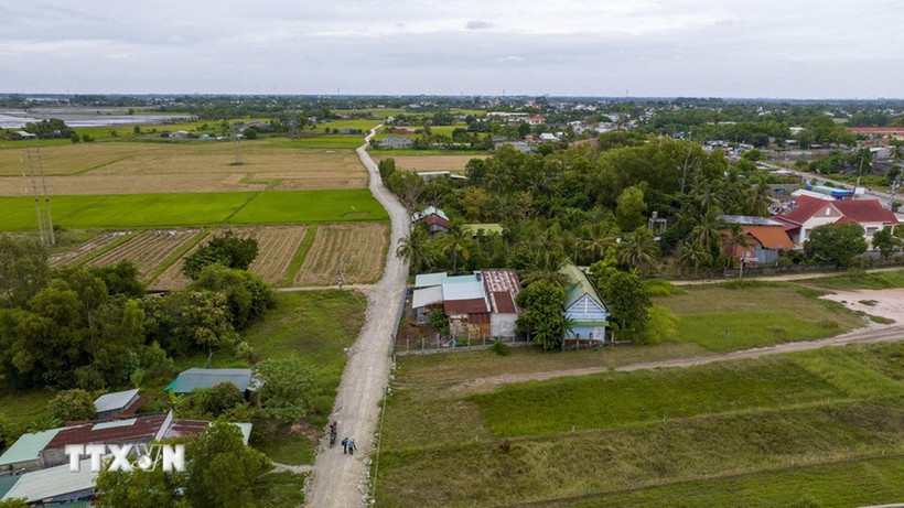 Tuyến cao tốc Thành phố Hồ Chí Minh-Mộc Bài đi qua huyện Bến Cầu có 237 thửa đất với 108 hộ bị ảnh hưởng. (Ảnh: Giang Phương/TTXVN)