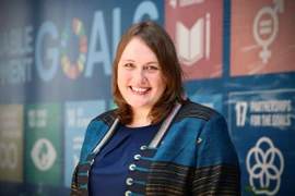 Bà Kendra Rinas, Trưởng Phái đoàn Tổ chức Di cư Quốc tế (IOM) tại Việt Nam. (Ảnh: Việt Đức/TTXVN)