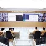 Trung tâm điều khiển giao thông thông minh Hà Nội. (Ảnh: Phạm Kiên/TTXVN)