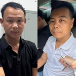 2 đối tượng hành hung nam sinh trên phố Nguyễn Khang. (Ảnh: CACC)