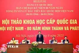 Chủ tịch Quốc hội Trần Thanh Mẫn chủ trì hội thảo. (Ảnh: Doãn Tấn/TTXVN) 