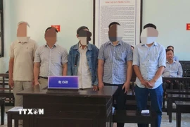 Các bị cáo tại phiên tòa. (Ảnh: Văn Dũng/TTXVN)
