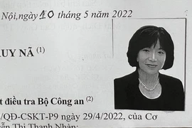 Cơ quan Cảnh sát Điều tra Bộ Công an truy nã đặc biệt bị can Nguyễn Thị Thanh Nhàn.