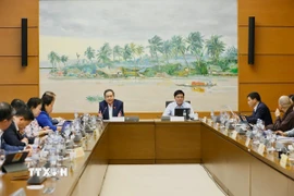 Chủ tịch Quốc hội Trần Thanh Mẫn, đại biểu Quốc hội thành phố Cần Thơ phát biểu. (Ảnh: Doãn Tấn/TTXVN)