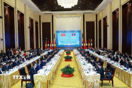 Kỳ họp lần thứ 48 Ủy ban liên Chính phủ về hợp tác song phương Việt Nam-Lào. (Ảnh: Dương Giang/TTXVN)