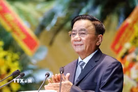 Đồng chí Trần Cẩm Tú, Ủy viên Bộ Chính trị, Thường trực Ban Bí thư phát biểu chỉ đạo tại Đại hội Hội Nông dân Việt Nam lần thứ IX. (Ảnh: Hoàng Hiếu/TTXVN)