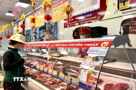 Sản phẩm thịt gia súc đảm bảo nguồn cung và chất lượng thực phẩm tại Thành phố Hồ Chí Minh. (Ảnh: Mỹ Phương/TTXVN)