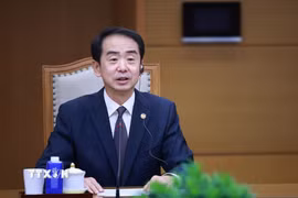 Ông Hà Vĩ, Đại sứ Trung Quốc tại Việt Nam phát biểu. (Ảnh: Dương Giang/TTXVN)