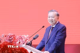 Tổng Bí thư, Chủ tịch nước Tô Lâm nói chuyện thân mật với cộng đồng người Việt Nam tại Thái Lan. (Ảnh: Thống Nhất/TTXVN)