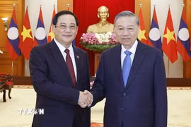 Tổng Bí thư, Chủ tịch nước Tô Lâm tiếp Thủ tướng Lào Sonexay Siphandone. (Ảnh: Thống Nhất/TTXVN)