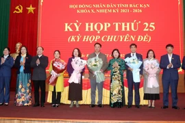 Quang cảnh Kỳ họp thứ 25 (kỳ họp chuyên đề) Hội đồng Nhân dân tỉnh Bắc Kạn khóa X, nhiệm kỳ 2021-2026. (Ảnh: Nguyễn Công Hải/TTXVN)