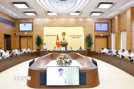 Ủy ban Thường vụ Quốc hội cho ý kiến về Luật Đầu tư (sửa đổi) và các Nghị quyết sáng 17/10/2025. (Ảnh: Doãn Tấn/TTXVN)