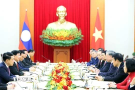 Tổng Bí thư Tô Lâm tiếp Tổng Bí thư, Chủ tịch nước Lào Thongloun Sisoulith. (Ảnh: Thống Nhất/TTXVN)
