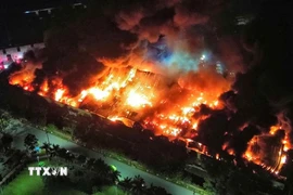 Hiện trường vụ cháy. (Ảnh: TTXVN phát)